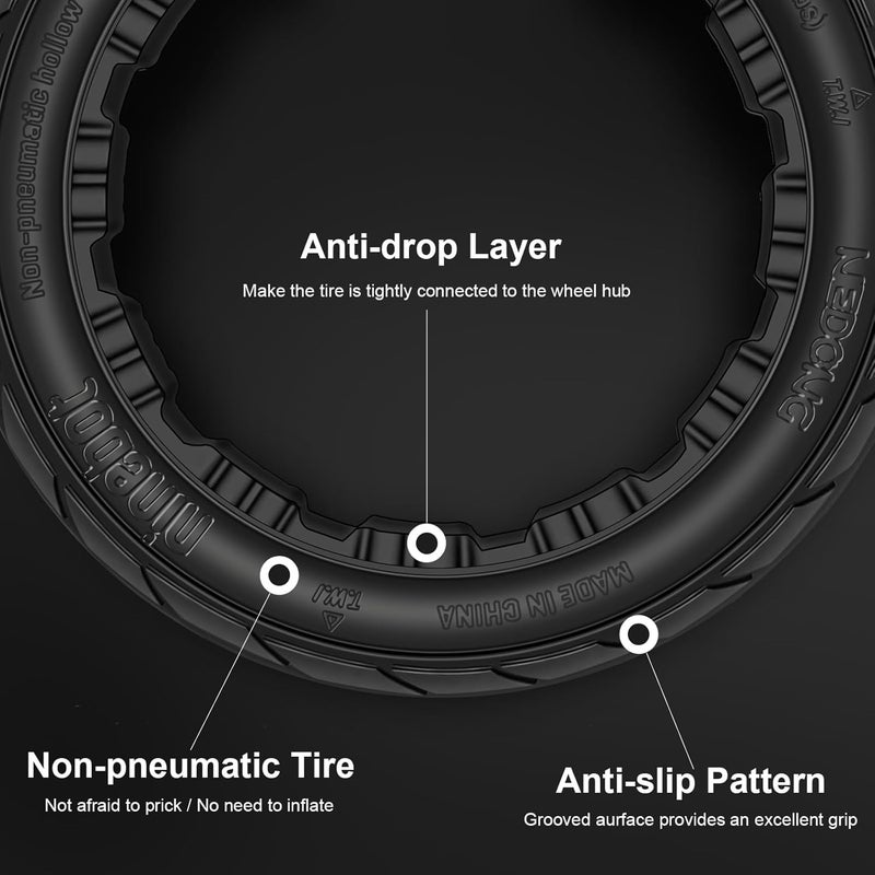 TSKER 2PCS 10-2.75 Quick Release Drift Tires for Ninebot Gokart Pro/Pro 2, Original Solid Tires for Segway Ninebot S Max, Rear Tire for Ninebot Gokart (with Ninebot S Max) and Ninebot Gokart Lamborghini - Image 3